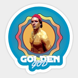 Golden God Retro Aesthetic Sticker